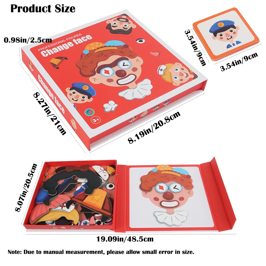 Magnetic Puzzles, Car Airplane Road Travel Activities Games For Children, Change Clothing, Change Face,Traffic Ocean Puzzles