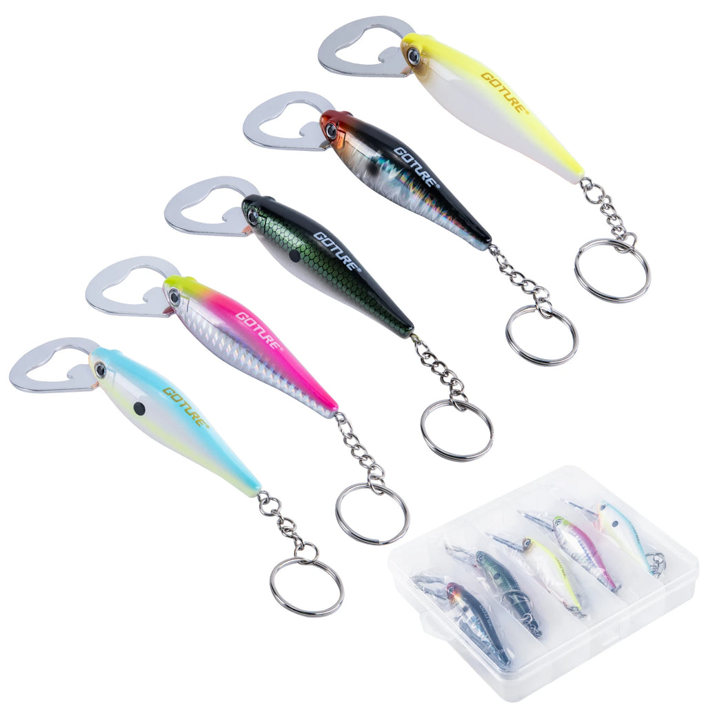 Goture Durable Beer Bottle Opener Fishing Lure Shape Key Design Stainless Steel Flat Speed Bottle Cap Opener for Kitchen Tool
