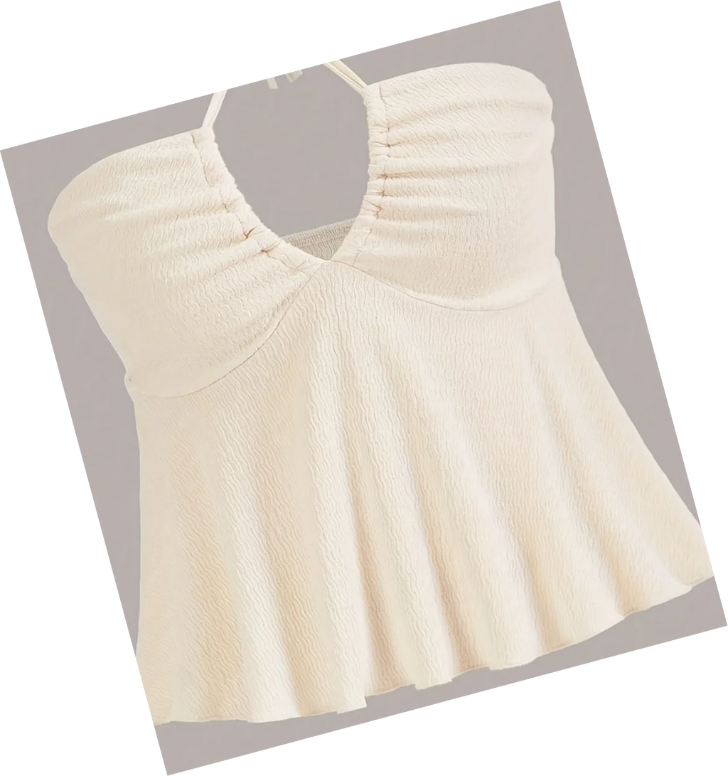 Cross-Tie Backless Halter Top, Summer Sexy Top, Women's Clothing