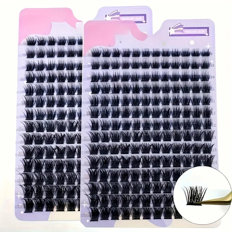 MIAOJIE DIY Clusters Eyelashes 0.07mm D Curl 9-16mm Mixed Natural Eyelash Extension DD Curl Personal Eyelash Cluster Makeup Tool