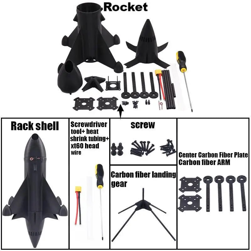 B-CUBE Rocket 5inch FPV Frame Kit Carbon Fiber Racing Drone Quadcopter Freestyle INAV Beatflight F745 H743 Flight Control