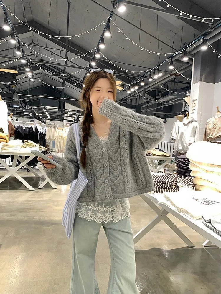 Lace Undershirt Ruffle Patchwork Hem Cami 2025 Sexy Top Women's Long Sleeveless T-Shirt Camisole Y2K Korean Gray Cotton Camis