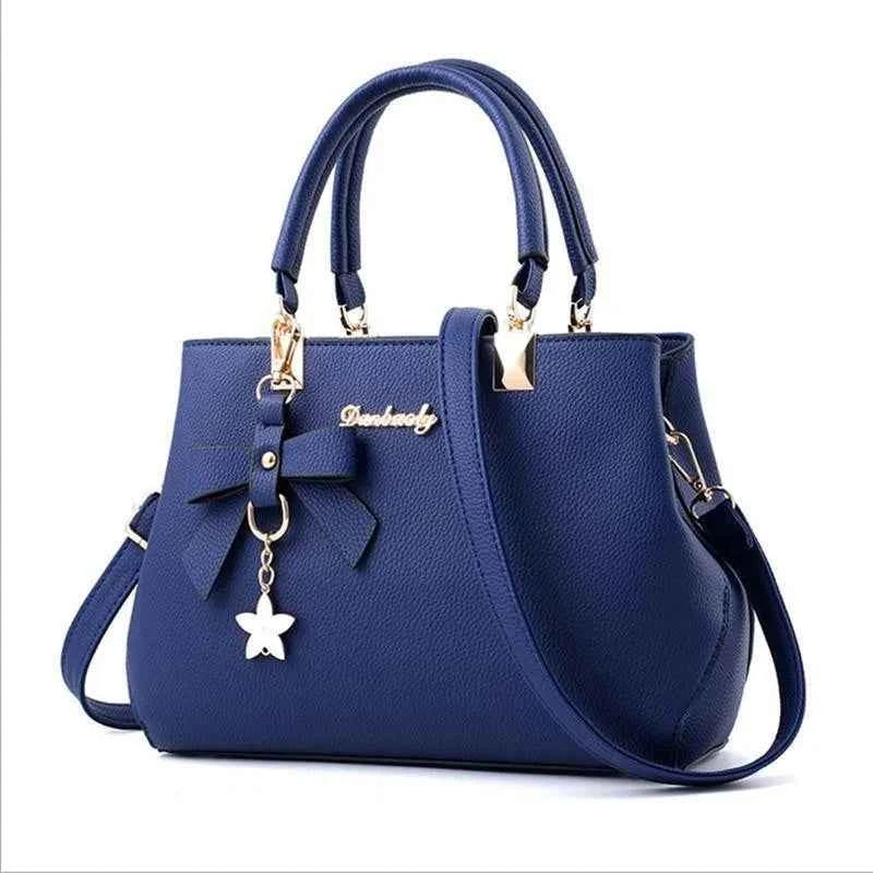 Yogodlns Elegant Women Messenger Bags with flower pendant Office Ladies Totes Pure Leather Handbag for female Crossbody Shoulder