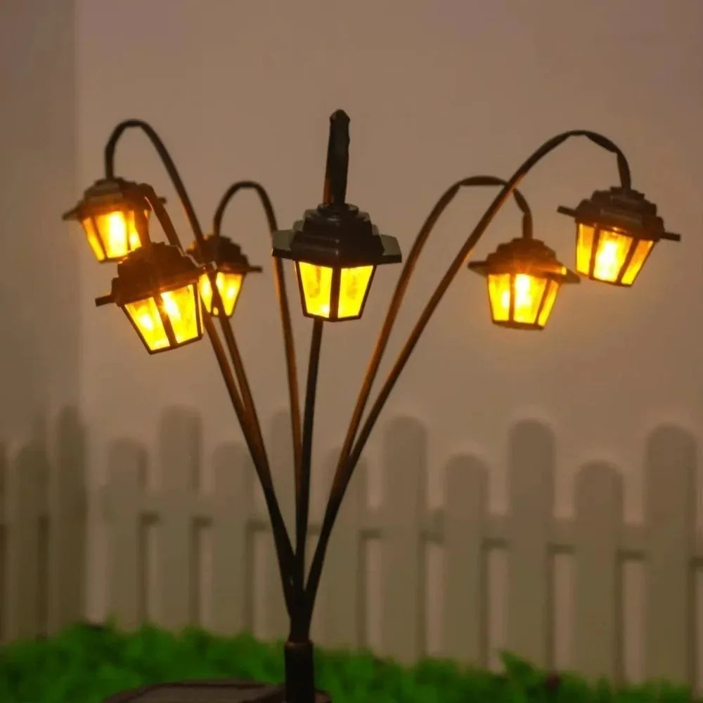 1pc Retro Lantern Decorative Light Waterproof Street Lawn Lamp Solar Garden Lights 6LED Holiday Party Lamp