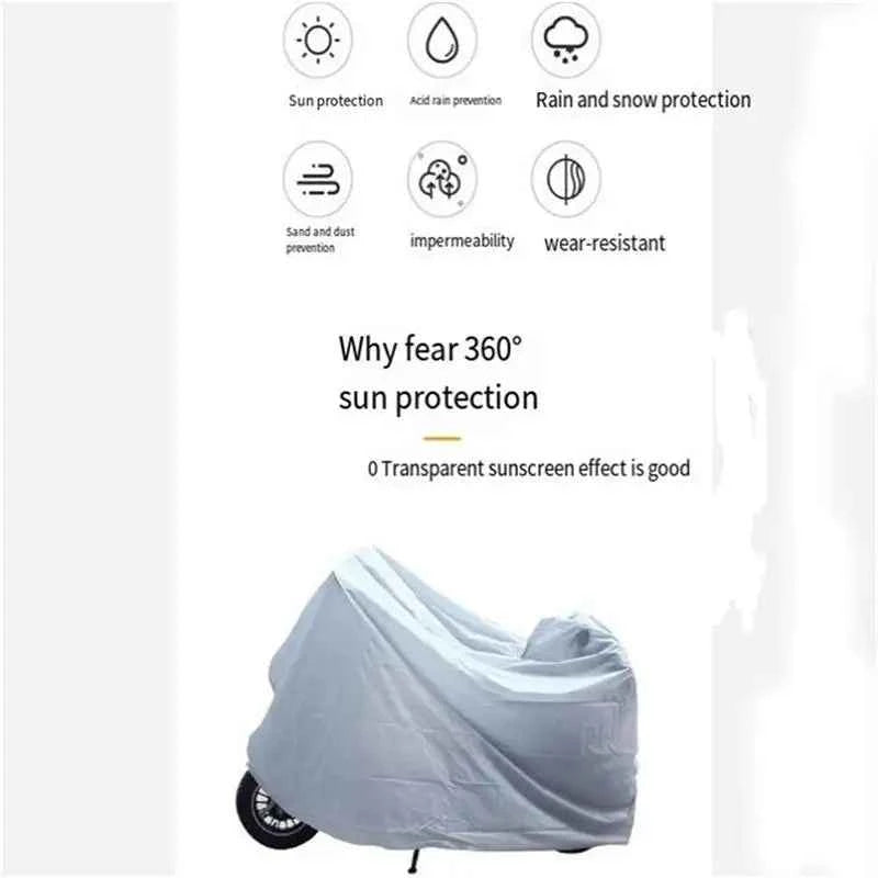 S M L XL Silver Rainproof Car Cover for Bicycle Motorcycle Outdoor Electric Vehicle Sunscreen Protection Accessories
