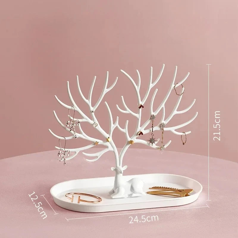 Antler Jewelry Display Stand With Tray Organizer