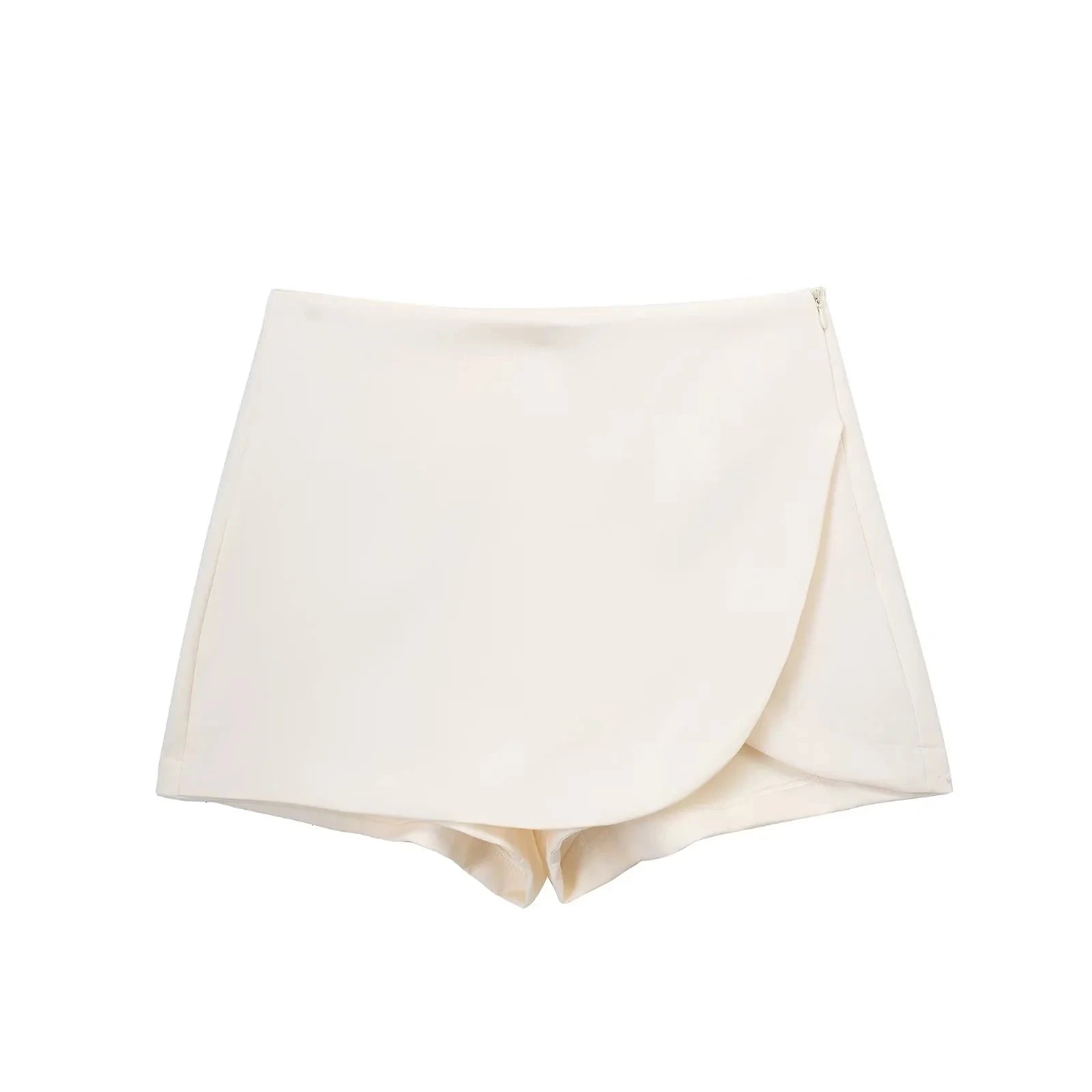 HXAO Women's Skort High Waist Brown Skirt Pants Stylish Summer Pink Black Mini Skirt Shorts Asymmetric Casual Off White Skort