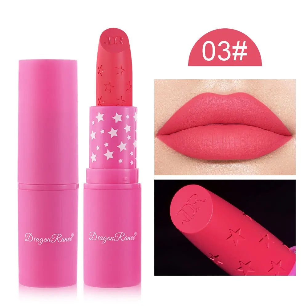 03 Color Matte Waterproof Lipstick – Long-Lasting Non-Stick Color
