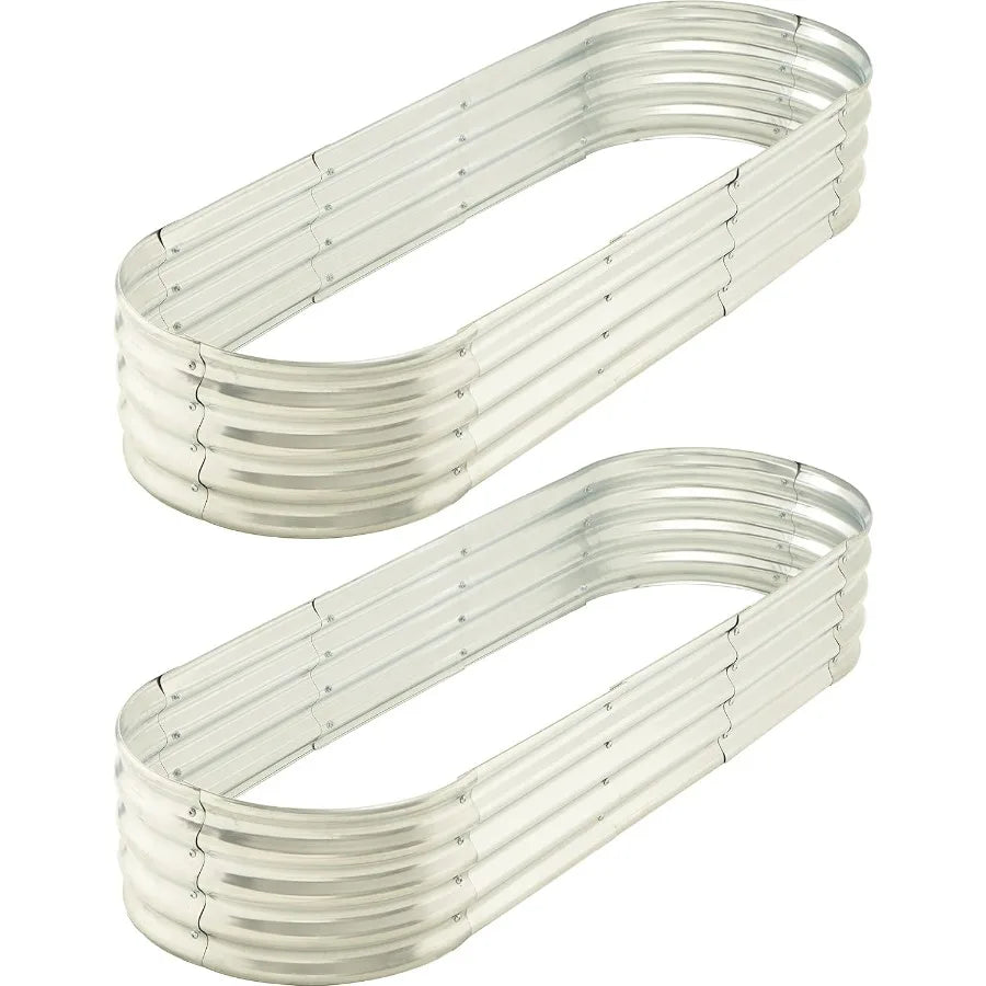 6 ft x 2 ft Raised Garden Bed Metal Elevated Planter for Vegetable Flower Herb 2pk