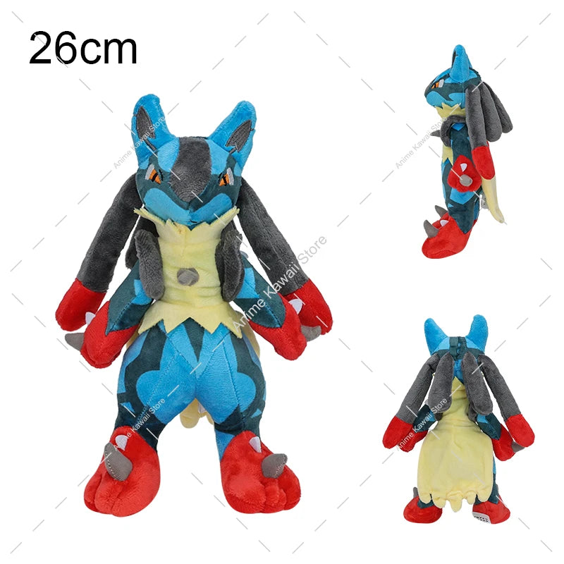 16-31cm Pokemon Standing Lucario Shiny Plush Doll Cute Mega Riolu Animal Stuffed Quality Peluche Toy Children Halloween Gifts