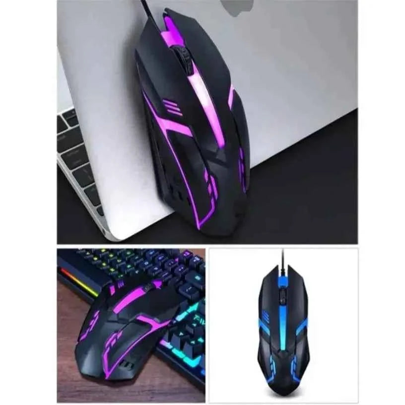 USB LED Colorful Luminous Button Gaming Mouse Wired Mouse For PC Gamer Computer Desktop Laptop Mice DPI1200 RGB Ergonomic Mouse