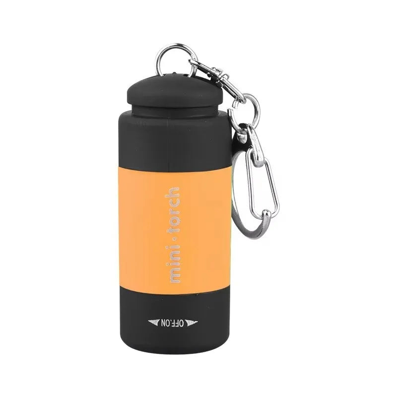 USB Rechargeable LED Pocket Keychain Flashlight Multifunctional Strong Light Waterproof for Outdoor Hiking Camping Mini