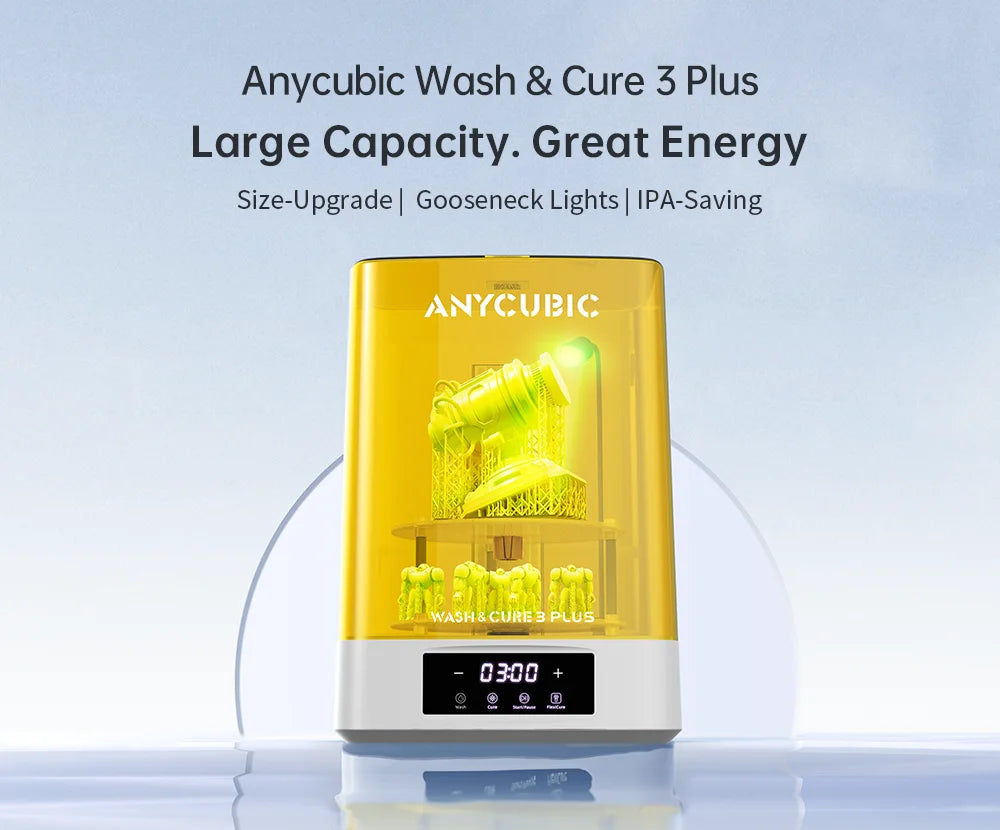 ANYCUBIC Wash & Cure 3 Plus Washing Curing Machine For LCD Resin 3D Printer For M7 Pro/Photon P1 Cleaning Size 228*128*250 mm