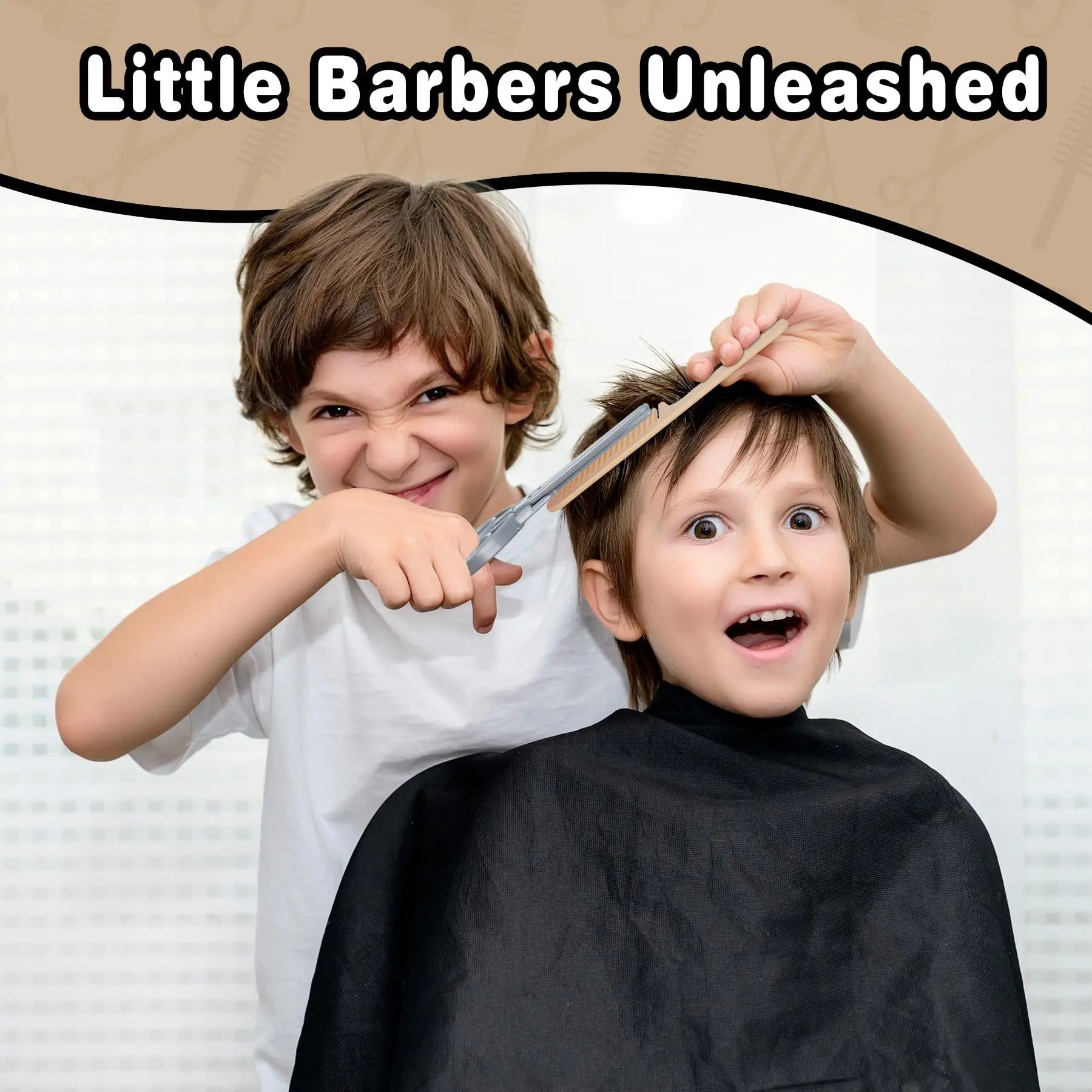 Kids Pretend Play Toys Simulation Hair Styling Salon Shaving Set Fashion Makeup Set Toy for Birthday Party Dress Up Game Gift