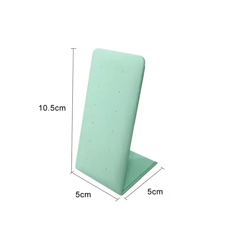 L-Shaped PU Leather 12-Hole Stud Earrings Display Stand - 3 Colors 6-Pair Capacity Jewelry Organizer for Counter Retail Display