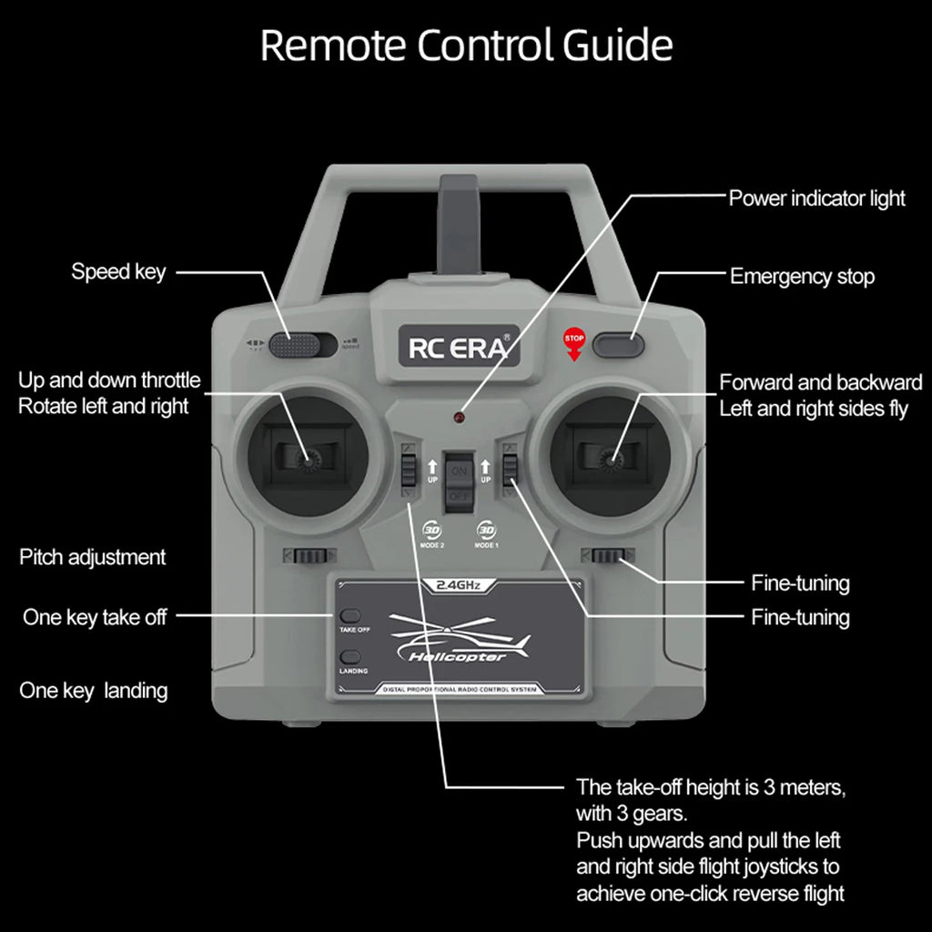 NEW RC ERA C170 RC Helicopter 6CH Optical Flow Positioning Apache Brushless Stunt Armed RC Helicopter Model One-key Inverted Toy
