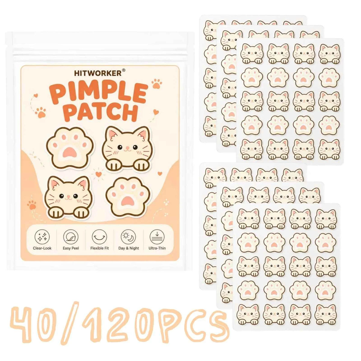 Cute Cat Pimple Patches – Clear, Flexible Acne Stickers