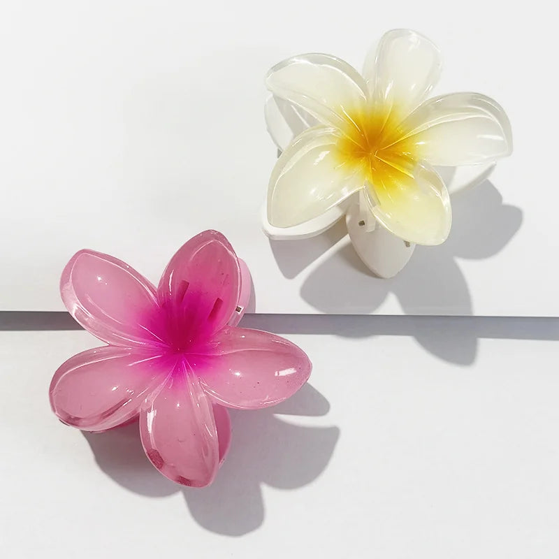 Bohemian Flower Hair Claw Clip For Women Sweet Floral Hair Claws Crab Clamp Barrettes Hawaiian Headwear Beach Accessories Girl