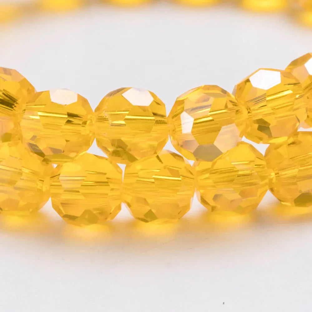 3 4 6 8mm Round Crystal Beads Faceted Colorful Glass Beads Loose Spacer Bead for Jewerly Making Needlework Bracelet Necklace DIY
