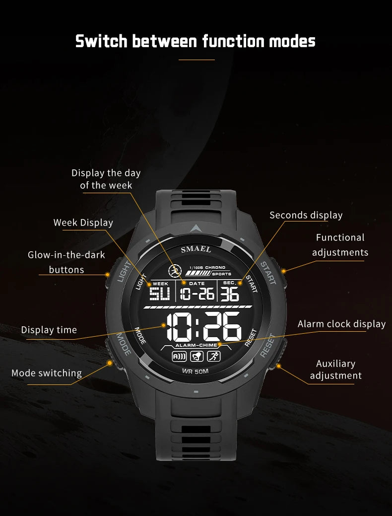 New SMAEL 8105 Watches Camo Strap Military Sport Watch for Men Clock Fashion Digital Wristwatch Waterproof Shockproof Watches
