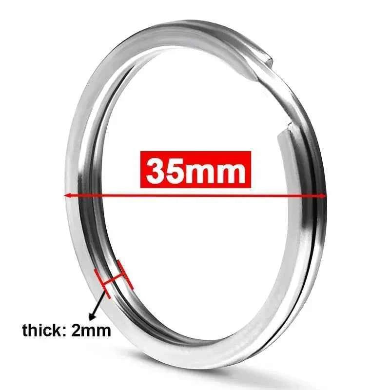 10-30pcs Stainless Steel Key Rings Polished Silver Round Flat Wire Split Key Ring for Jewellery Making Car Keyring DIY 25-35mm