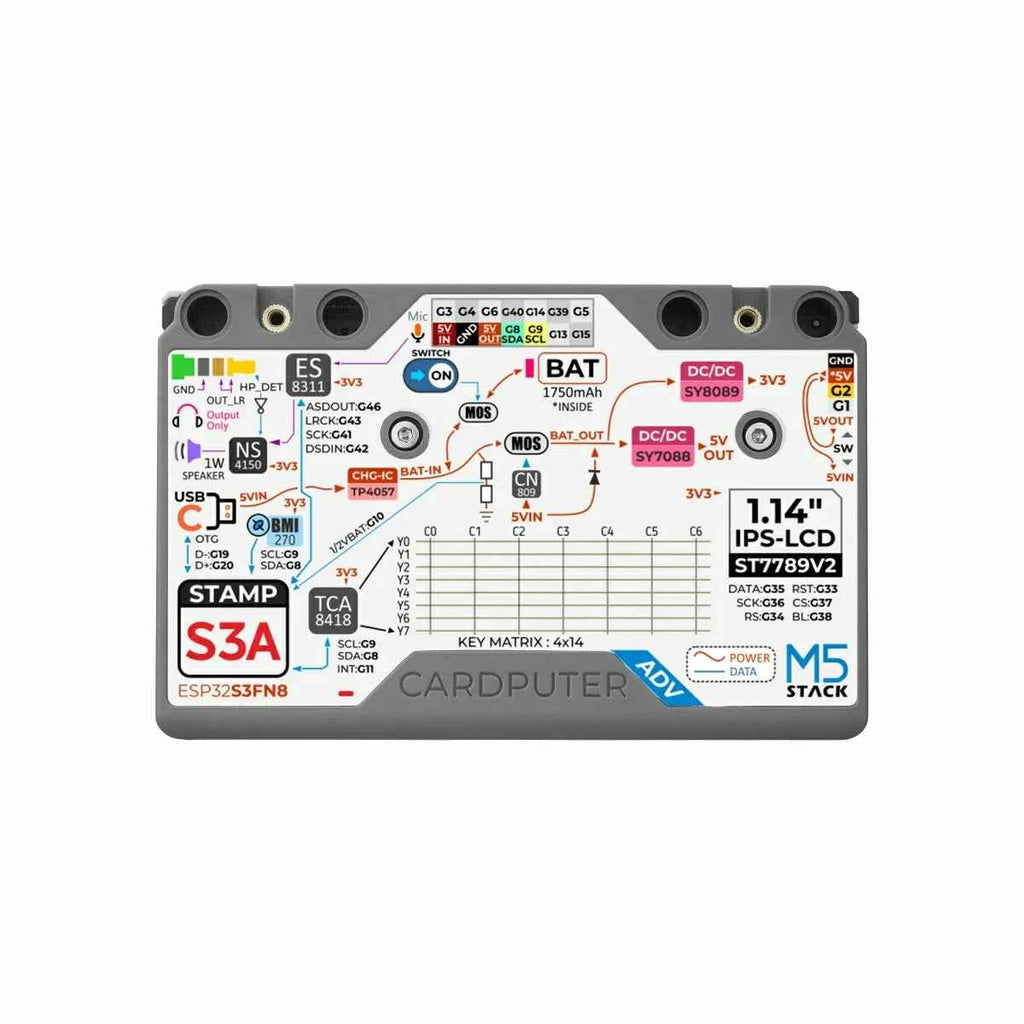 M5Stack Cardputer Adv Programmable Computer StampS3A IoT Controller 56Key Keyboard Card Microcontrolle Development Kit