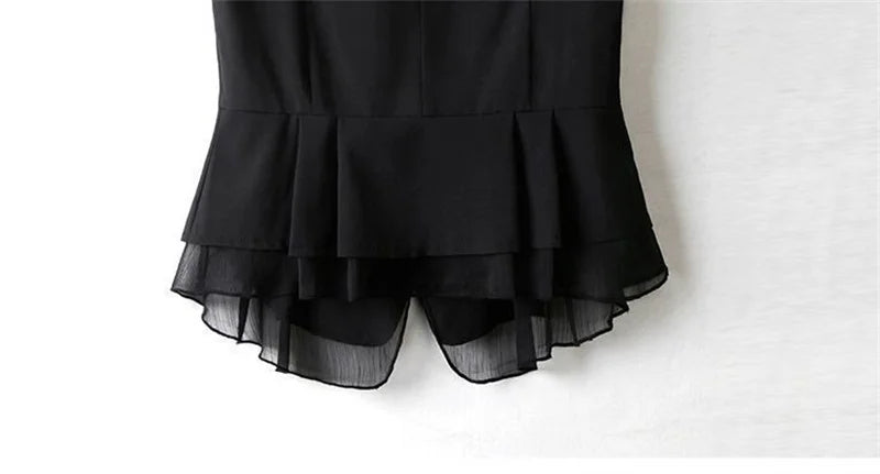 2024 Spring Summer Women's New Chiffon Vest Thin Short Sleeveless Vest Waistcoat Female Korean Slim And Slim Cardigan Black Vest