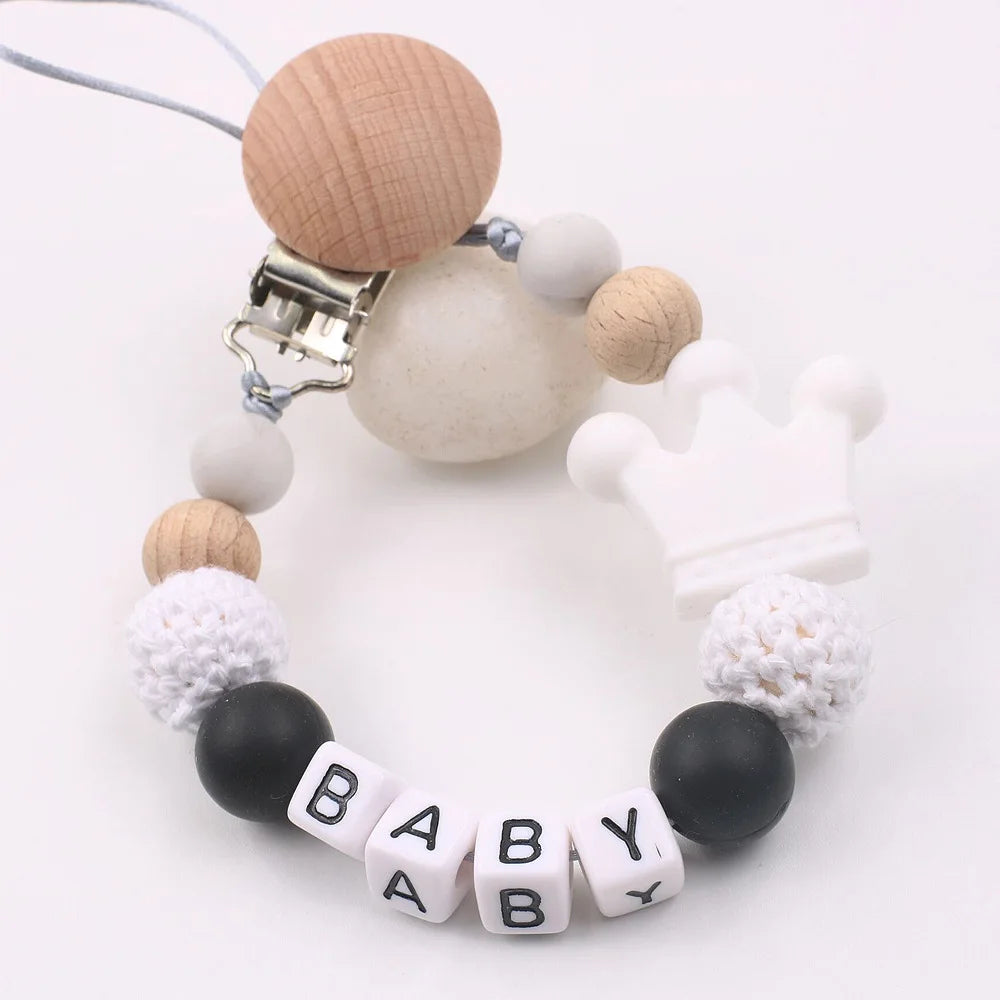Baby Pacifier Clips Dummy Nipples Holder Clip Chain Silicone crown Newborn Teething Toy Accessories