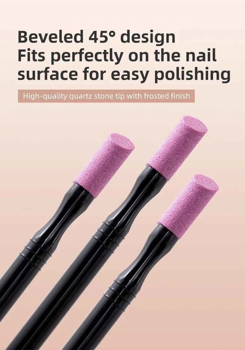 1/5PCS Quartz Pen Nail  Cuticle Pushers Nail Polish Manicure Stick Nail Files Grinding Pen Dead Skin Remover for Natural Nail