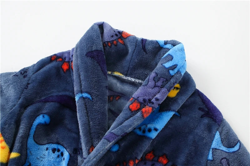 Children Flannel Pajamas Robe Autumn and Winter Kids Sleepwear Children Nightgown Soft Pajamas for Girl Boys Bathrobe 4-16 Years