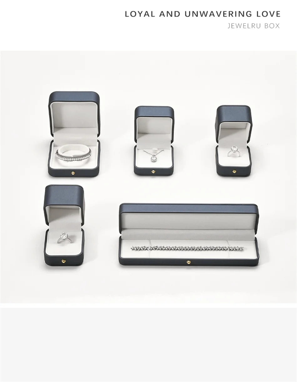 Oirlv Jewelry Ring Box Leather Earring Necklace Pendant Gifts Display Box For Proposal Engagement Wedding Case Jewelry Organizer