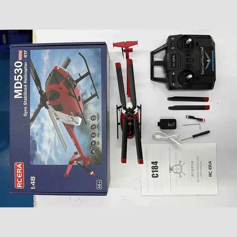 C184 RC Helicopter 2.4G 6-Aixs Gyroscope 4CH Altitude Hold Optical Flow Remote Control Helicopter Toys For Kid Adult