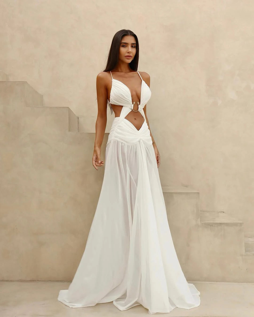 2025 New Elegant Chiffon 2 Piece Bikini Sexy Women Swimsuit Swimwear Female A-Line Skirt Bikini Set Thong Party Dress For Women