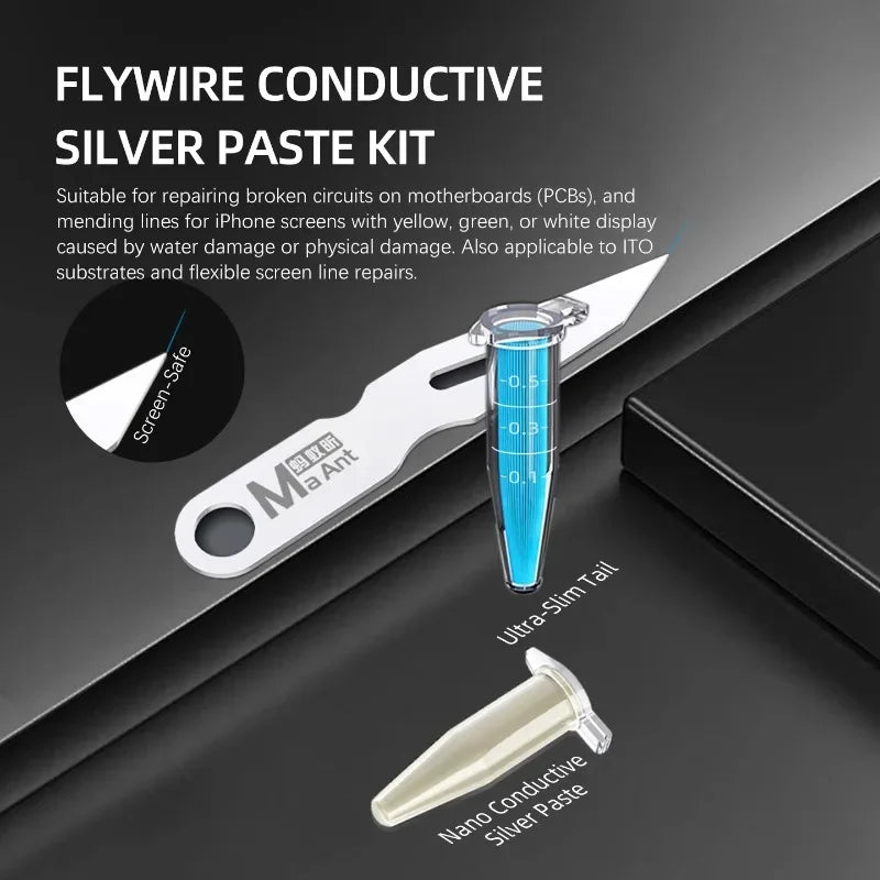 MAANT M100 Conductive Nano Silver Paste Set  for Phone Screen Jump Wire Repair High Conductivity Strong Adhesion
