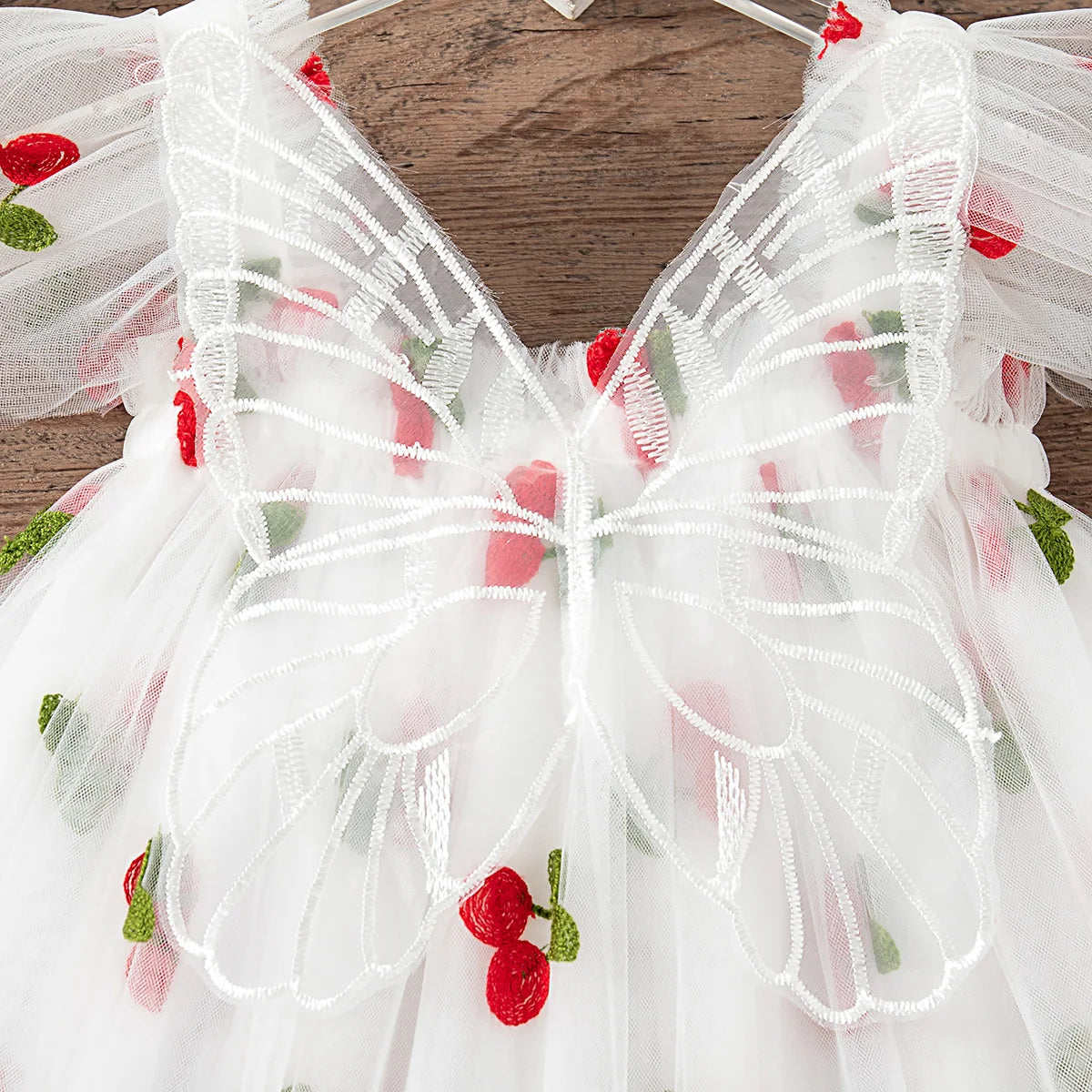 Girls' Dress Summer Floral Mesh Baby Girls Dress Adorable Wedding Flower Girl Dress Baby Girl Clothe