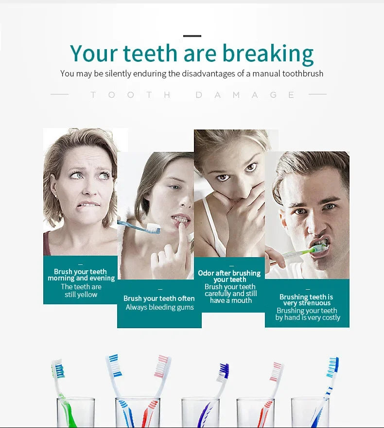 Electric Toothbrush Soft Bristles 6 Speed Automatic for Adults & Kids  Universal Smart Charging  All Ages Compatible