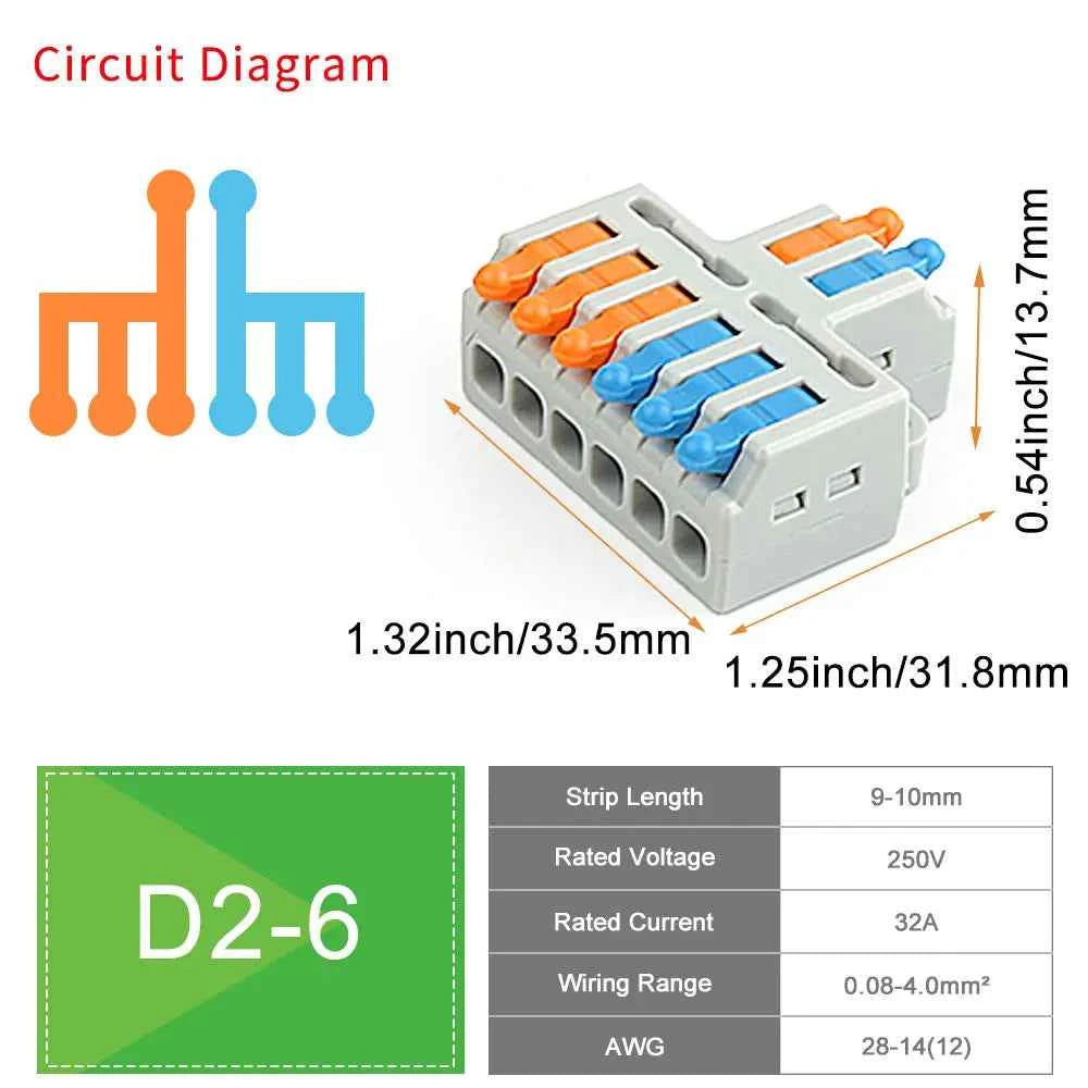 10/50 PCS Universal Compact Mini Fast Wire Connectors Lever Nut Crimp Splitter Electrical Conductors Push-in Home Terminal Block