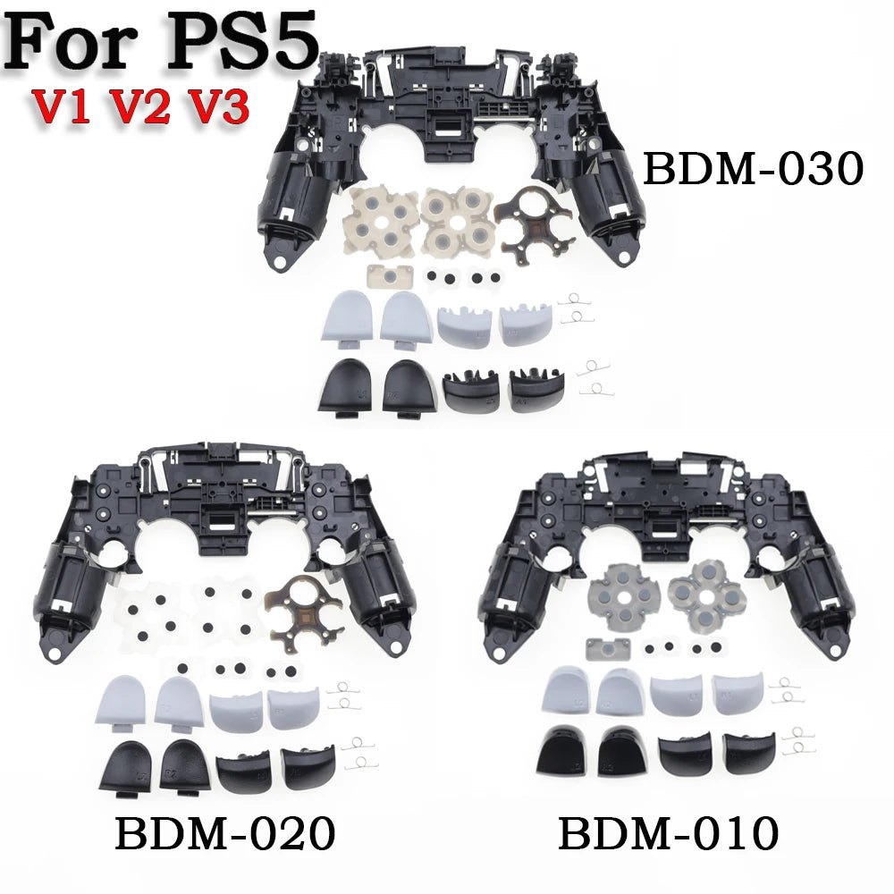 1set For PS5 V1 V2 V3 BDM-010/020/030 Controller Gamepad Middle Frame Bracket Conductive Film & Button Conductive Rubber Pad