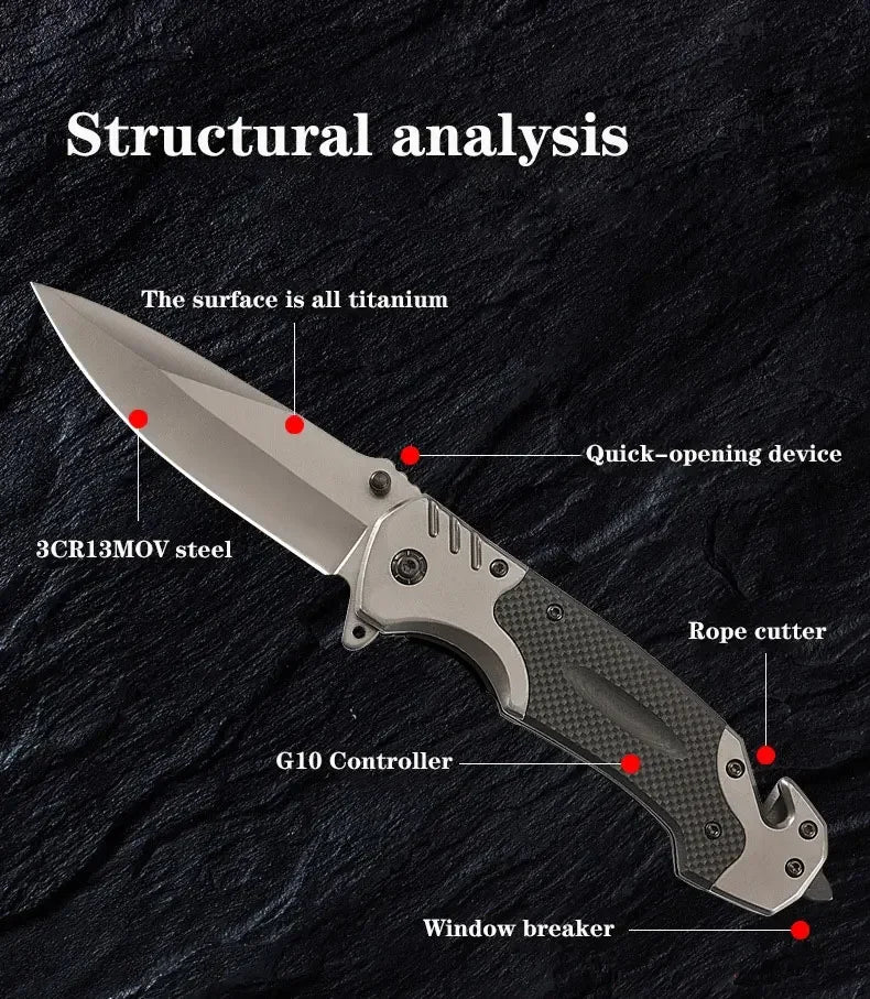 Camping Pocket Knife Outdoor Multifunctional Folding  Defense Knife Outdoor Survival Camping EDC Sharp Knives