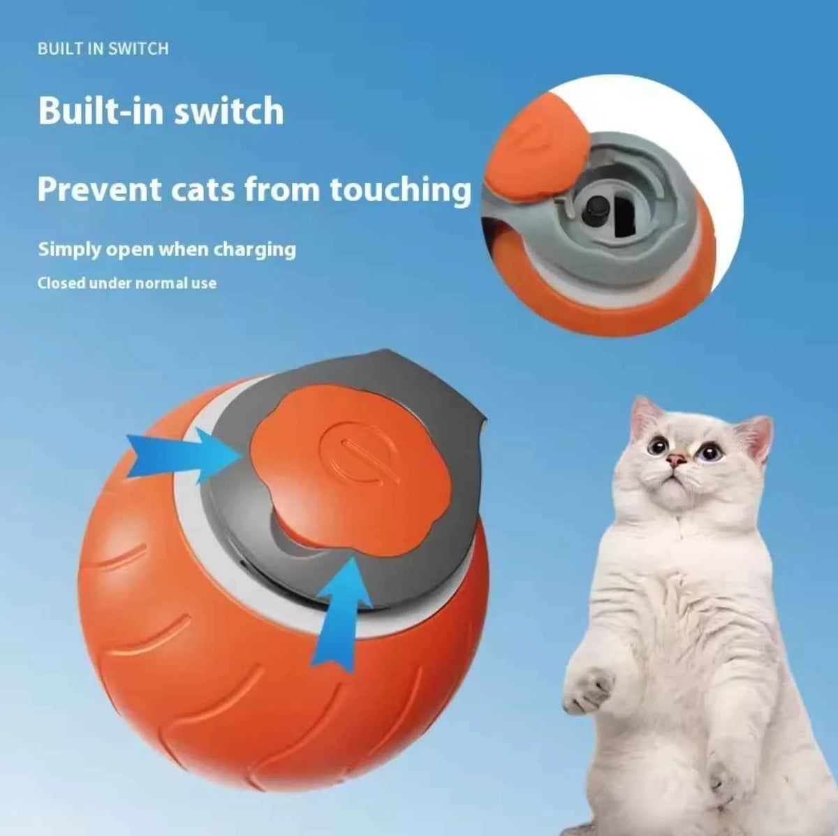Interactive Rolling Cat Ball Toy – USB Rechargeable