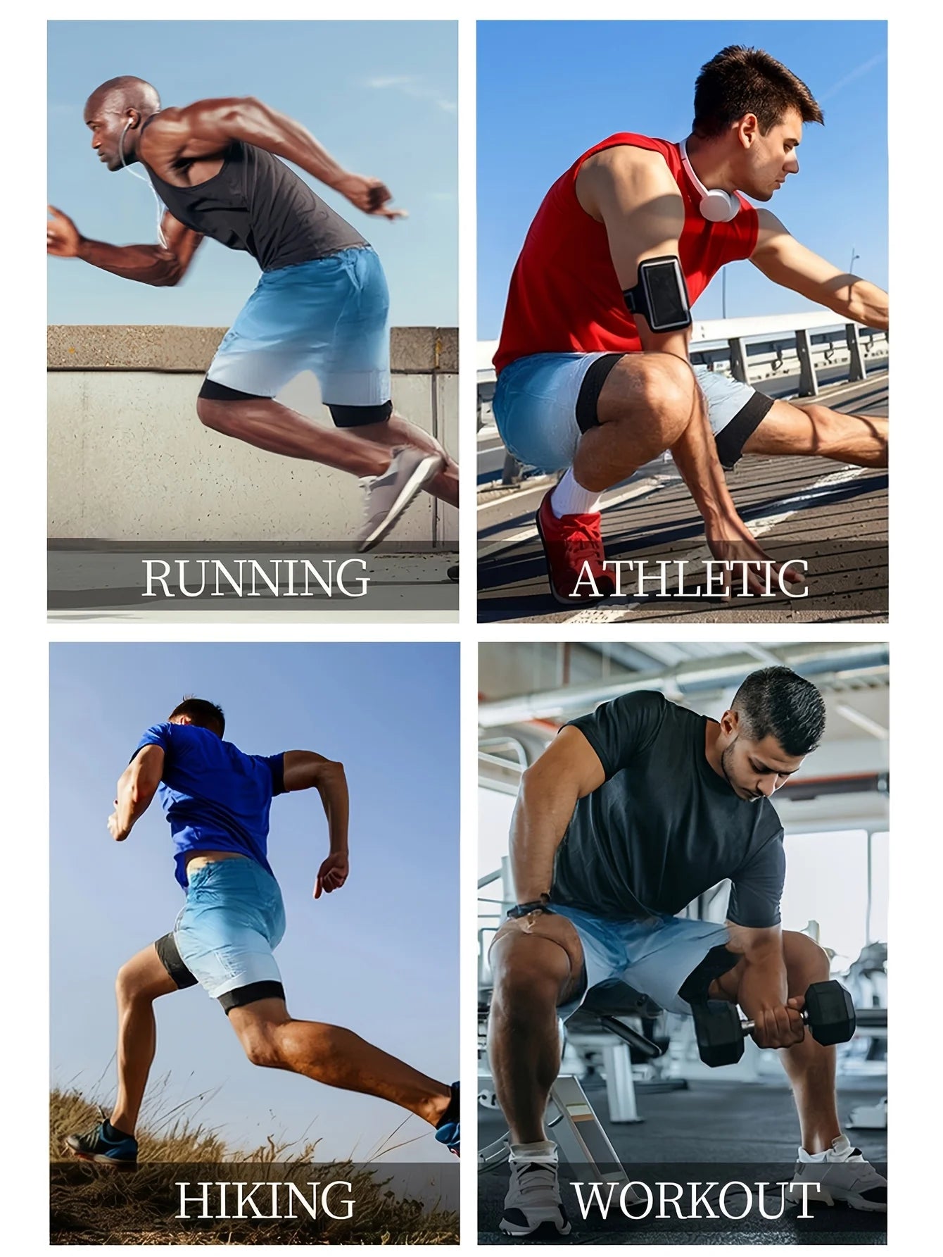 6-piece set of random color shorts, summer shorts, solid color shorts, four season shorts, casual outdoor sports, daily fitness training, running, comfortable, loose, lightweight, breathable