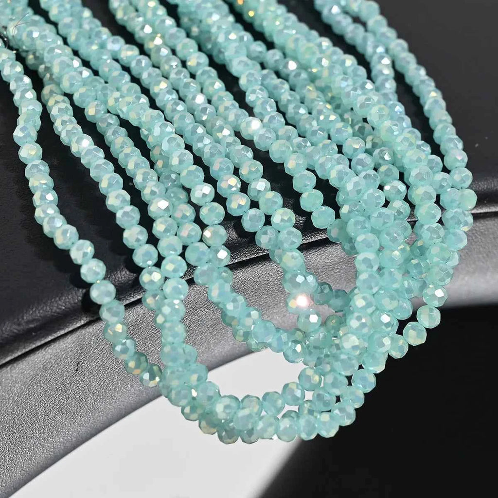 1 Strand 4MM Artificial Crystal Glass Beads Round AB Clear Faceted Loose Spacer Bead for Jewelry Making DIY Bracelet Necklace