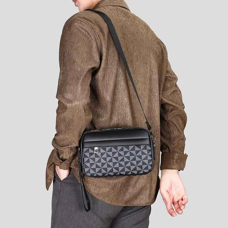 Top-quality PU Leather Men Waist Packs Business Crossbody Bags for Male Fashion Travel Storage Phone Shoulder Bags Clutch Bag