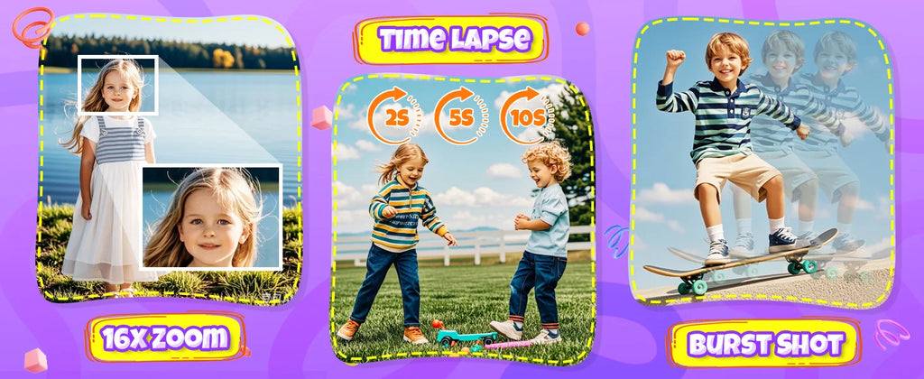 Kids Camera Instant Print, 1080P HD Instant Print Camera for Kids with 3 Rolls Print Paper, Selfie Digital Camera for Kid