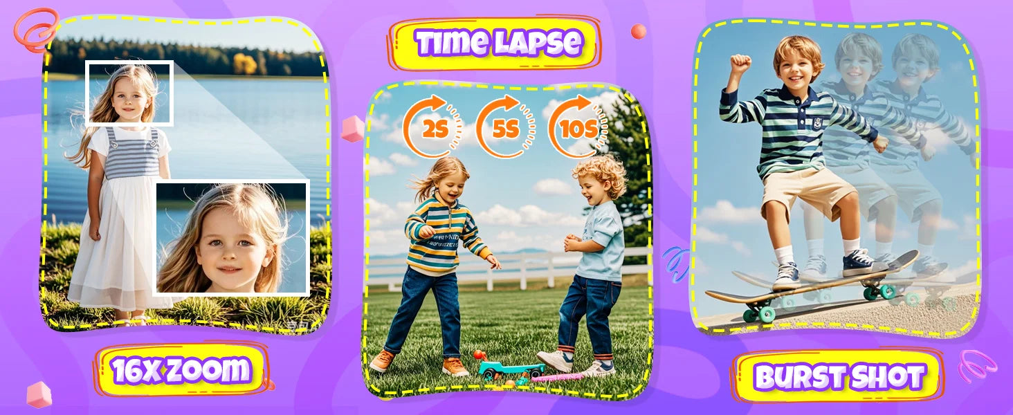 Kids Camera Instant Print, 1080P HD Instant Print Camera for Kids with 3 Rolls Print Paper, Selfie Digital Camera for Kid