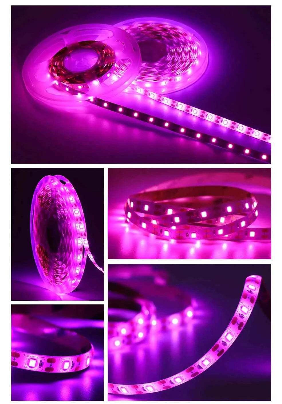 DC 5V USB Led Plant Grow Lights,1m 2m 3m Full Spectrum Phyto Lamp Strip for Plants Hydroponics Greenhouse Growing System .