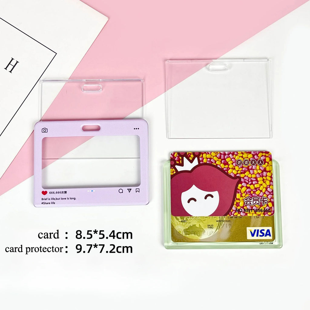 Cute dialog box transparent card cover student cartoon slider card pack game card ID card set pendant anti-lost