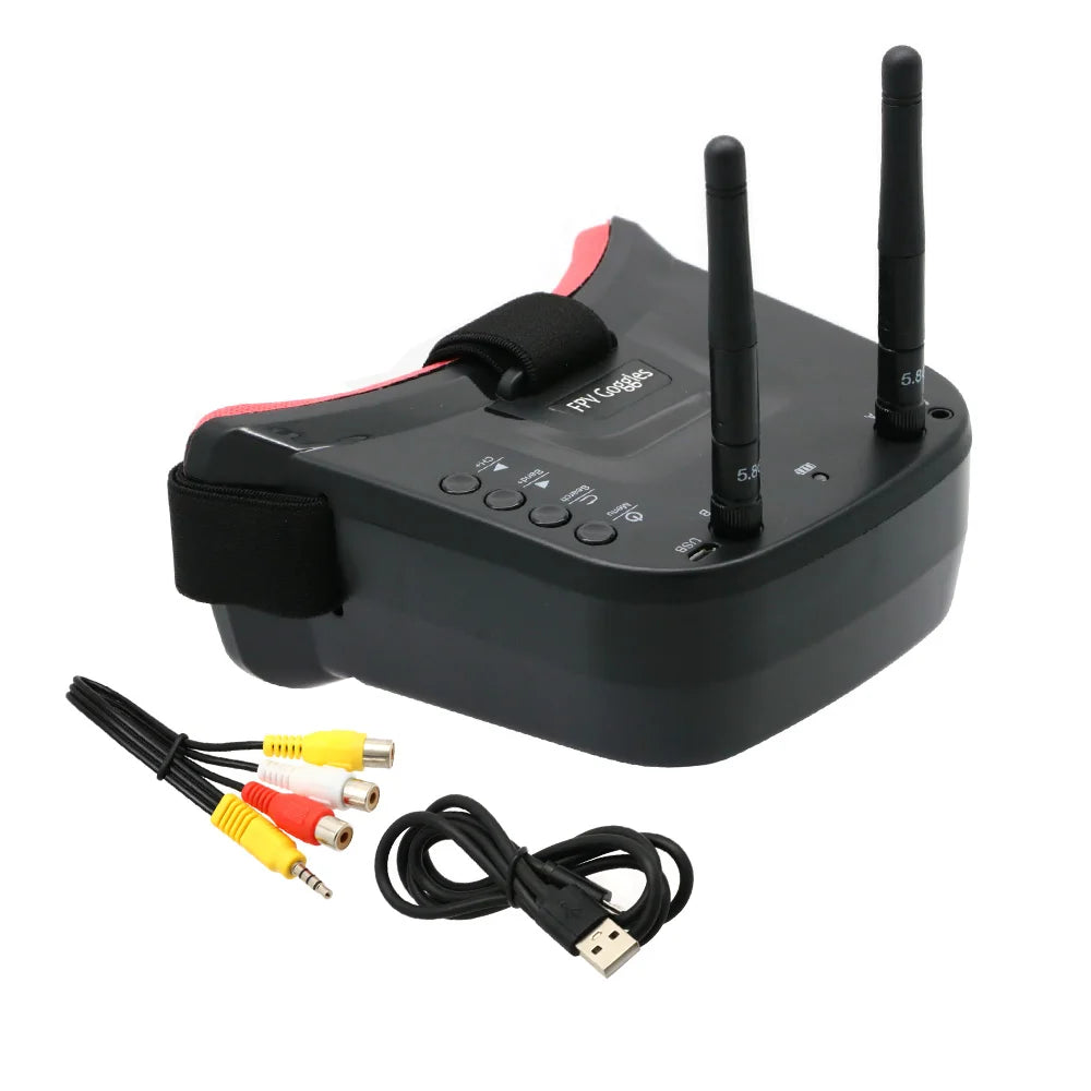 5.8G 40CH Dual Antennas FPV Goggles Monitor Video Glasses Headset HD W/ 5.8G 25mW Transmitter FPV Camera + OSD for Racing Drone