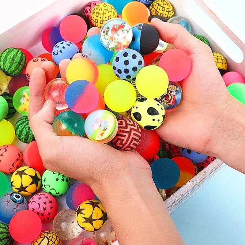 Rubber Bouncy Balls Bulk 27MM Party Favors For Boys Girls Prizes Birthday Gifts Kids Vending Machine Toys Balle Rebondissante