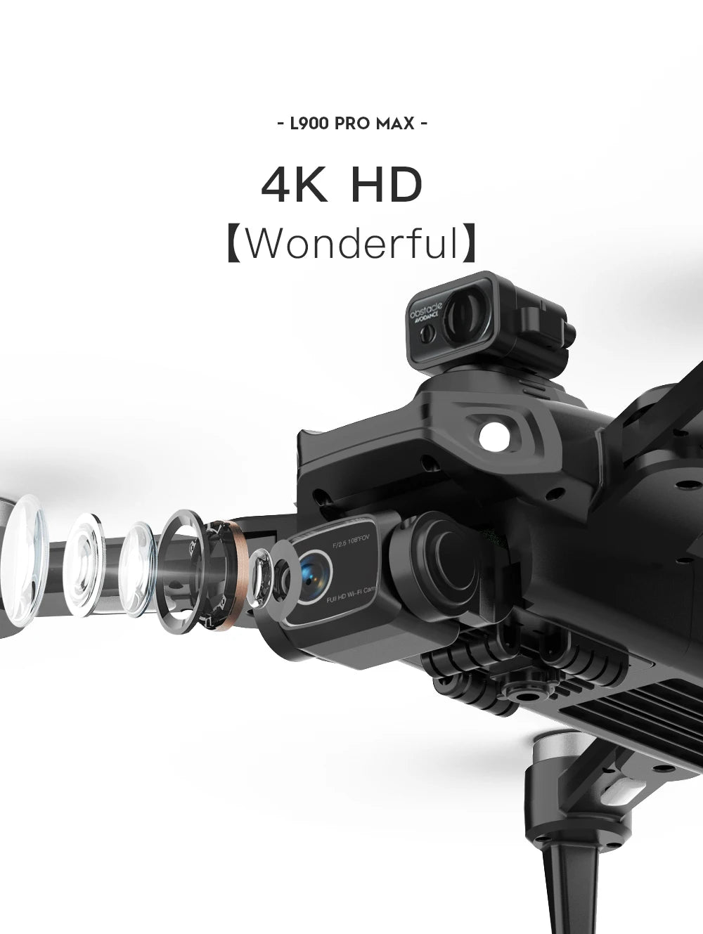L900 Pro MAX GPS Drone 4K Professional HD Dual Camera 5G Wifi 360° Obstacle Avoidance Brushless Foldable Quadcopter RC Drone Toy